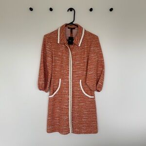 Maje tweed dress- orange. Size 38